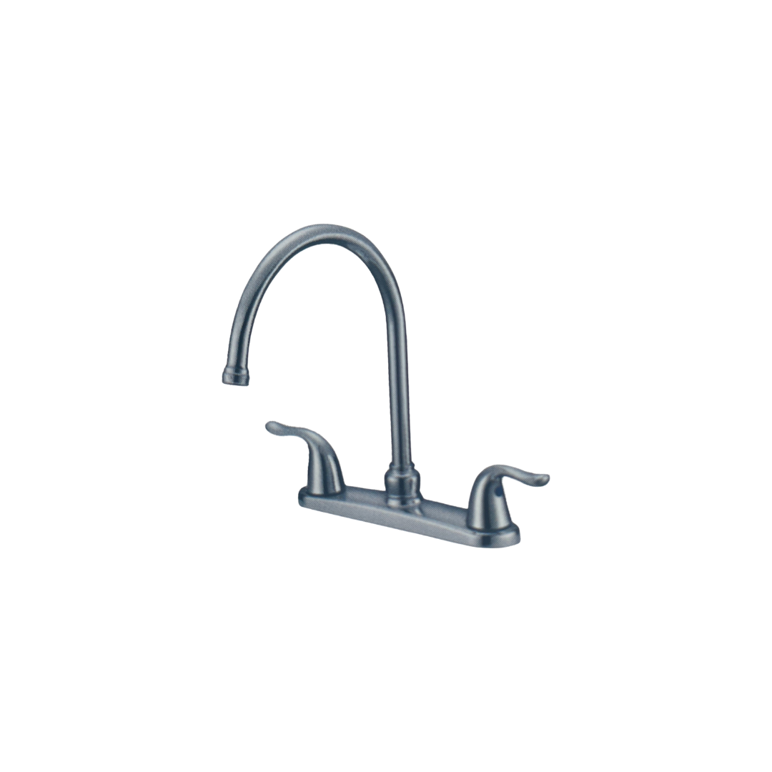 8" Kitchen Faucet - U spout Swan Lever Handle, Washerless 1/4 turn valve 55-5079CF