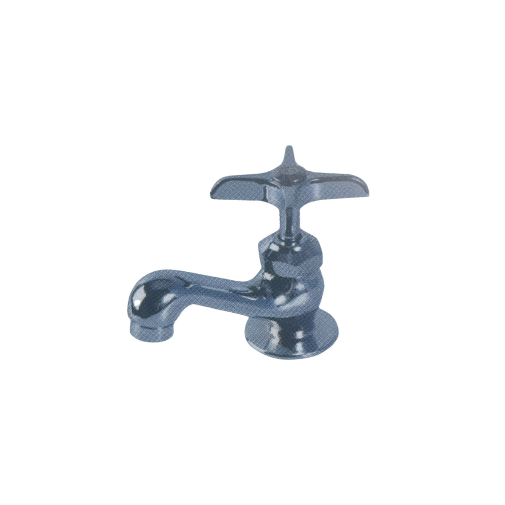 Heavy Duty Basin Cock Faucet w/ replaceable stem, set, aerator and handle comes with hot and cold button 1/2" | 5006S