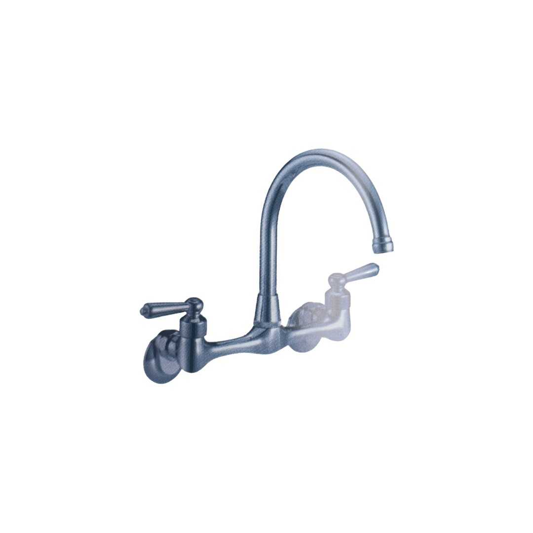Chrome Lever Handle Wallmount Ceramic Disc Stem | 51-0043CF